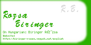 rozsa biringer business card